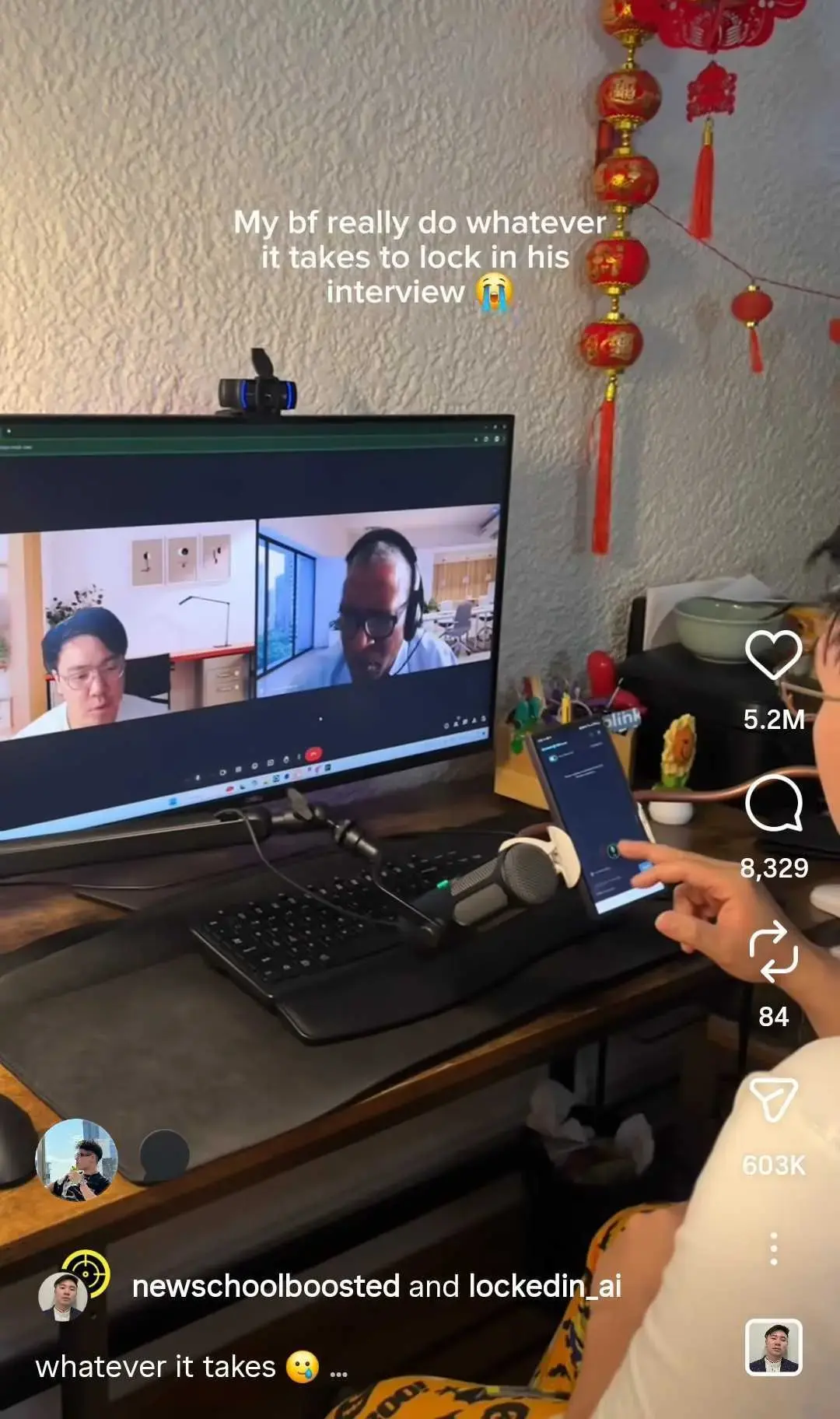 Creator recording career content